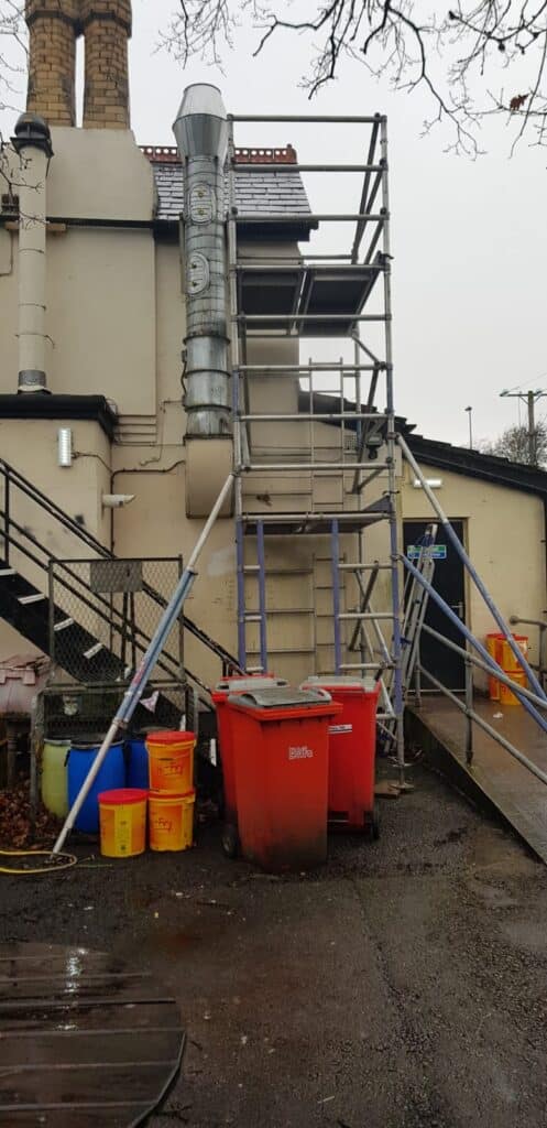 external scaffolding for duct access